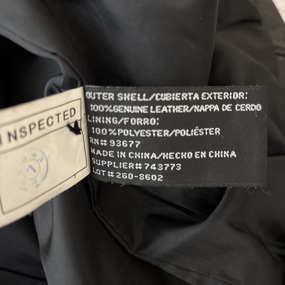 Worthington Womens Small Black Genuine Leather Jacket Button Front Slash Pockets - Picture 2 of 7